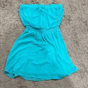 Express Strapless Blue Dress